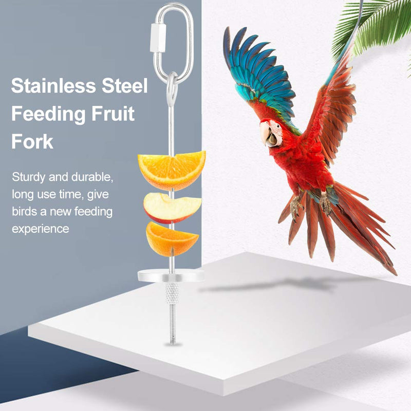 Parrot Skewer Stainless Steel Parrot Fruit Vegetable Food Stick Holder Small Animal Bird Toy Vegetable Skewer Foraging Toy for Parrots/Chinchillas/Small Pets (#2) #2 - PawsPlanet Australia