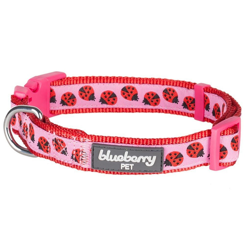 Blueberry Pet Dog Collar Ladybug Designer 2.5 cm L Basic Polyester Nylon Dog Collar Regular Collar - Large Ladybug - PawsPlanet Australia