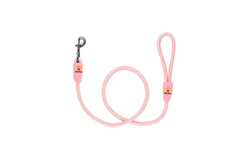 [Australia] - Heavy Duty Training Nylon Rope Dog Leash for Medium Large Dogs by 3KPets - 4 FT with Comfortable Grip PINK 