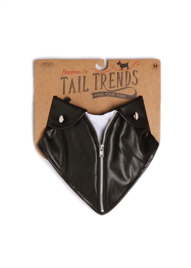 Tail Trends Dog Bandana Jackets with Black Leather and Camouflage Print Large - PawsPlanet Australia