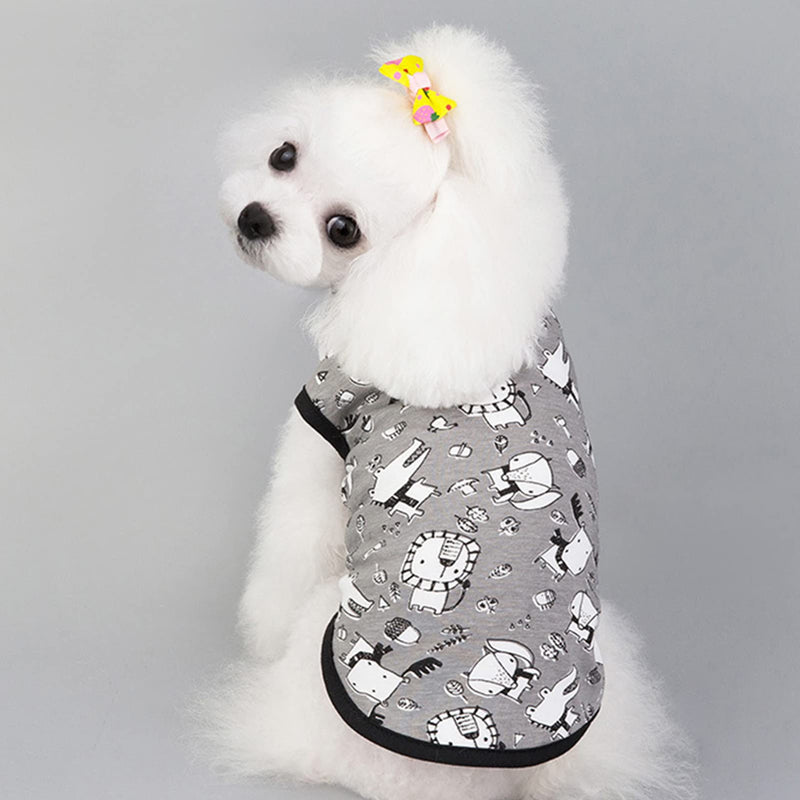 Jecikelon Dog Tshirt Pet Clothes: 2 Pieces Dog Shirts for Small Dogs Breathable Puppy Summer Clothes Soft Doggie T-Shirt Pet Shirt for Medium Dogs X-Small Cartoon - PawsPlanet Australia