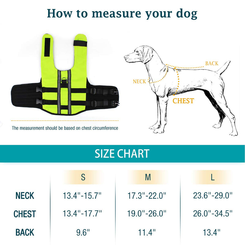 Namsan Dog Life Jacket - Folding Dog Life Vest,Portable Airbag Dog Swimming Jacket Vest,Green Medium-Chest:19"-26" - PawsPlanet Australia