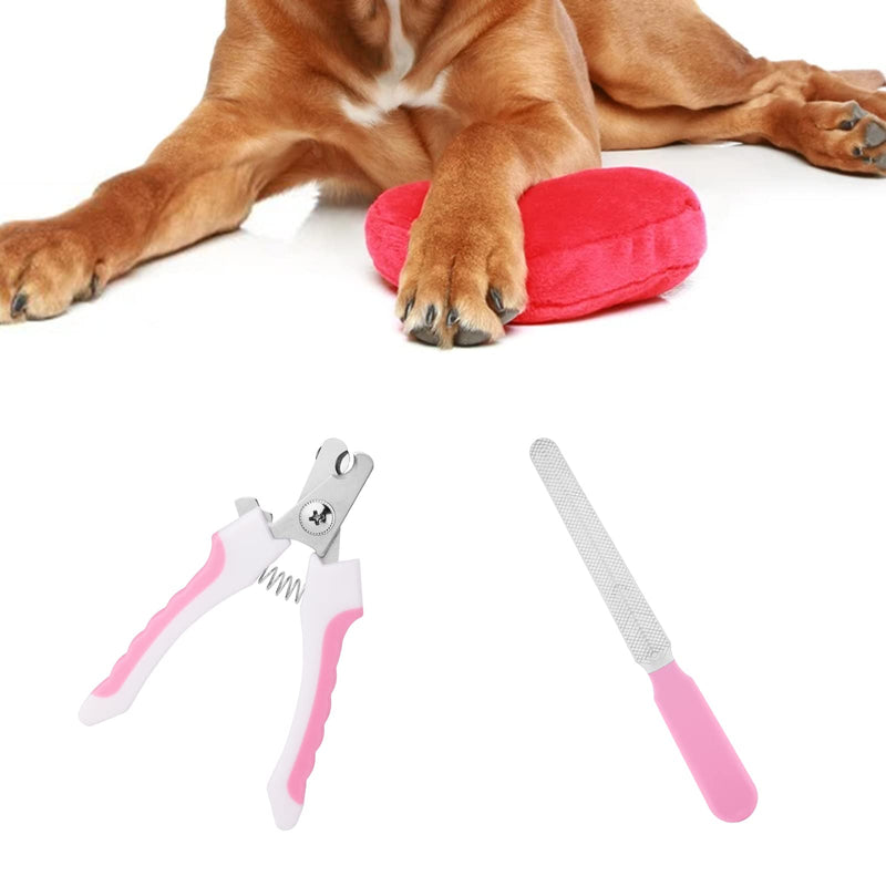 cobee Pet Nail Clippers, Dog Nail Files Nail Clippers for Dogs Professional Pet Trimmer with Guard and Safety Lock Claw Scissors for Dogs (Pink) Pink - PawsPlanet Australia
