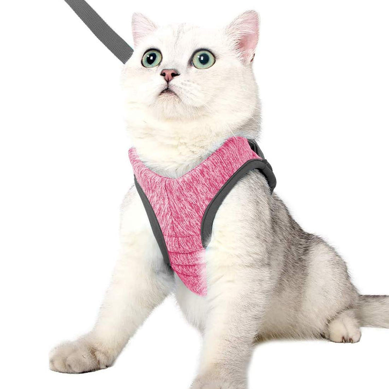 BundleMall Cat Vest Harnesses and Leash Set,Walking Outdoor Outfits,Adjustable Jacket Harness Strap,Mesh Breathable Lightweight Cotton Vest,for Pet Cats and Small Animals (L, pink) L - PawsPlanet Australia