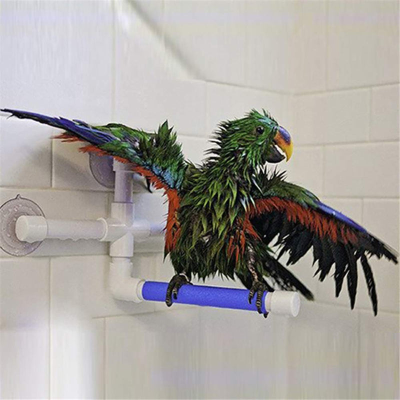 Litewood Bird Shower Perch Portable Suction Cup Parrot Window Wall Stand Toys for Small Medium Large Macaw Cockatoo African Grey Budgies Parakeet with Scrubbing Wooden Stick Non-Slip 1Stick - PawsPlanet Australia