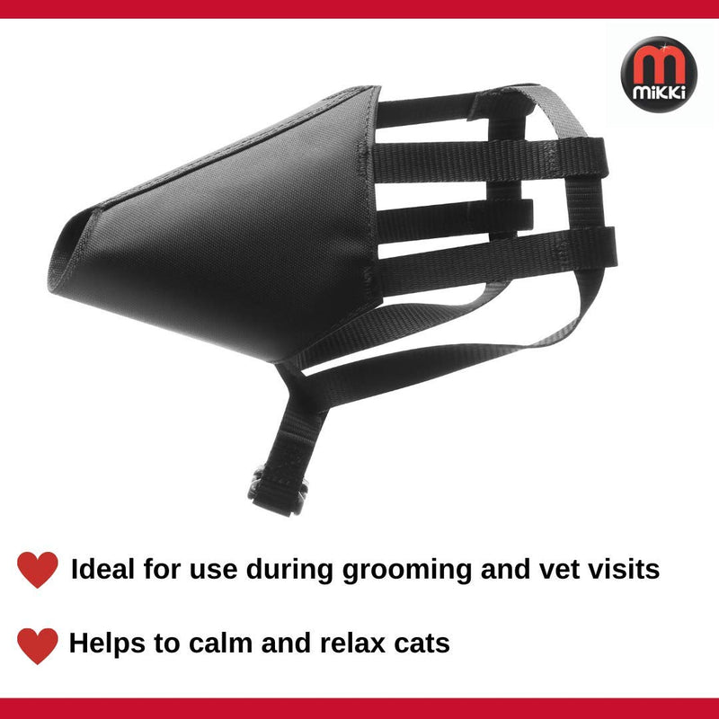 Mikki Cat and Kitten Nylon Calm Muzzle to Prevent Biting and Scratching Groomers/Vets - Size 2 L - PawsPlanet Australia