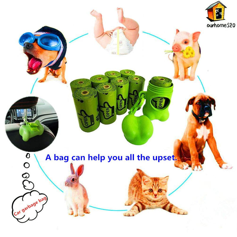 [Australia] - Ourhome520 Compostable Biodegradable Dog Poop Bag, Refill Rolls, Leak-Proof Pet Waste Bags, Earth Friendly, Easy Tear-Off, EPI Technology, Environment-Friendly Durable, Cat Litter Bag 9 Rolls / 135 Count 