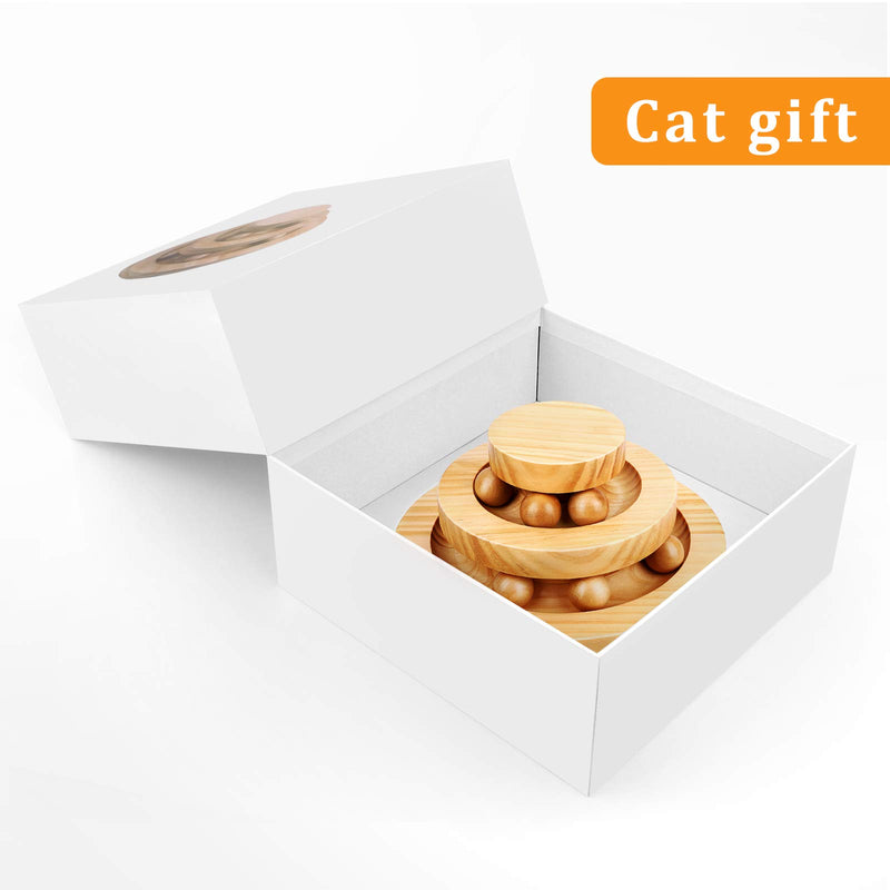 Cat Supplies Funny Roller Cat Toy-Double Layer Wooden Track Balls Turntable for Kitty Cat Gifts for Your Cats 2 Layer Turntable - PawsPlanet Australia