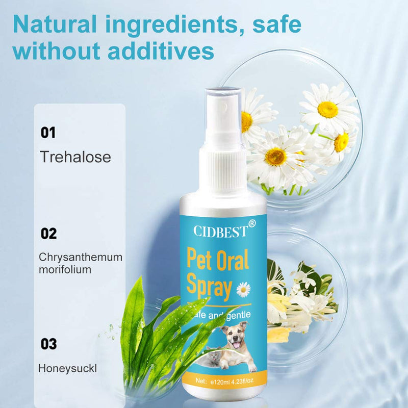 CIDBEST Dog Breath Freshener Spray, Pet Water Additive, Teeth & Gum Spray for Dogs ＆Cats, Dog Dental Care for Bad Pet Breath-Oral Mouth Care, No Brushing, Easy to Apply - PawsPlanet Australia