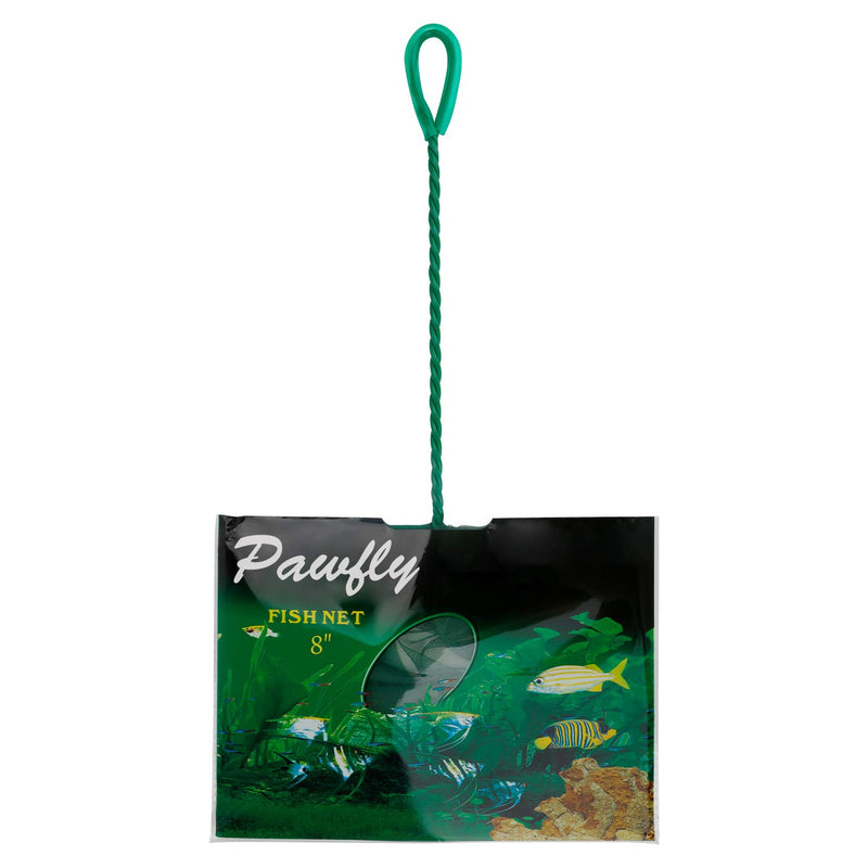 [Australia] - Pawfly 8 Inch Aquarium Fish Net Fine Mesh Fish Catch Nets with 10.5 inch Plastic Handle - Green 