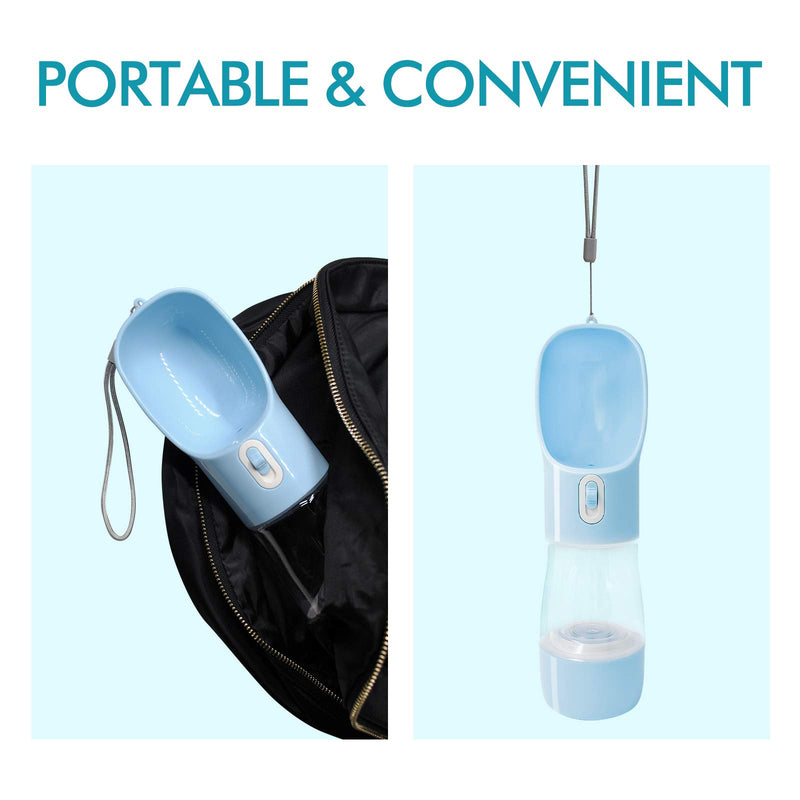 [Australia] - UPGRADE Dog Water Bottle, Leak Proof Portable Water Bowl Dispenser for Walking Traveling, Multifunctional Outdoor Water Dispenser for Dogs and Cats, Lightweight & Convenient Blue 