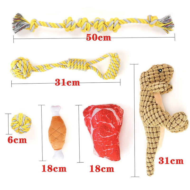 Dog Toys for Boredom, Puppy Chew Toys for Teething, Squeaky Dog Toys, Puppy Chew Toys, Teething, Training, Dog Gift Sets, Small Dog Rope Toy - 6PCS - PawsPlanet Australia