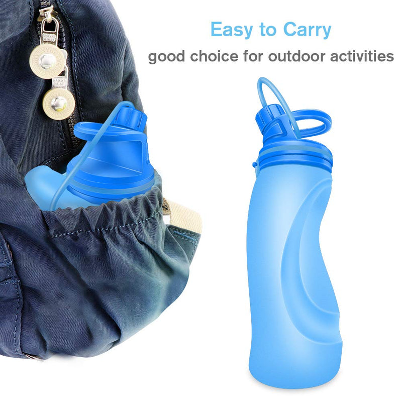 SYOSIN Foldable Water Bottle,Portable Silicone Water Bottle with BPA Free,Ensure You Drink Enough Water Daily for camping Fitness Gym Outdoor Sports - PawsPlanet Australia