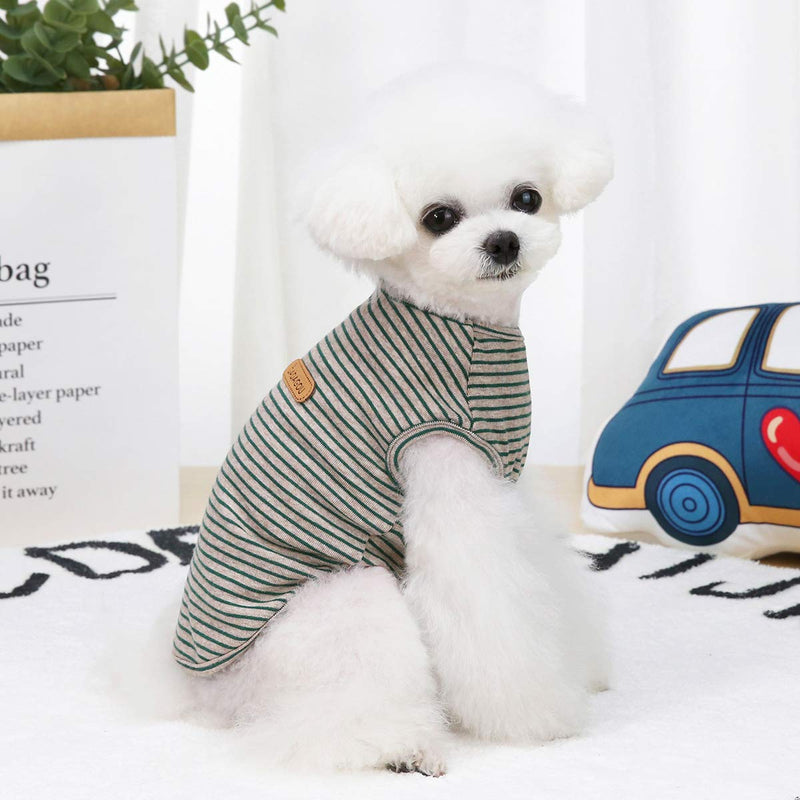 Dog Striped T-Shirt, YAODHAOD Pet Basic Cotton Sleeveless Vest Tee Shirt, Summer Dog Soft Breathable Shirts for Small Medium Dog Cat Clothes… (Medium) - PawsPlanet Australia