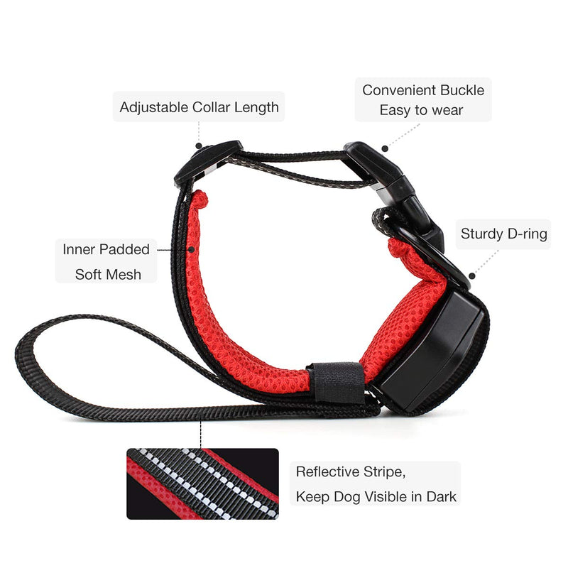 [Australia] - Namsan Pet Collar with Retractable Leash All in One Dog Leash with Collar for Medium and Small Dogs, Leash Length 44" Adjustable Red 