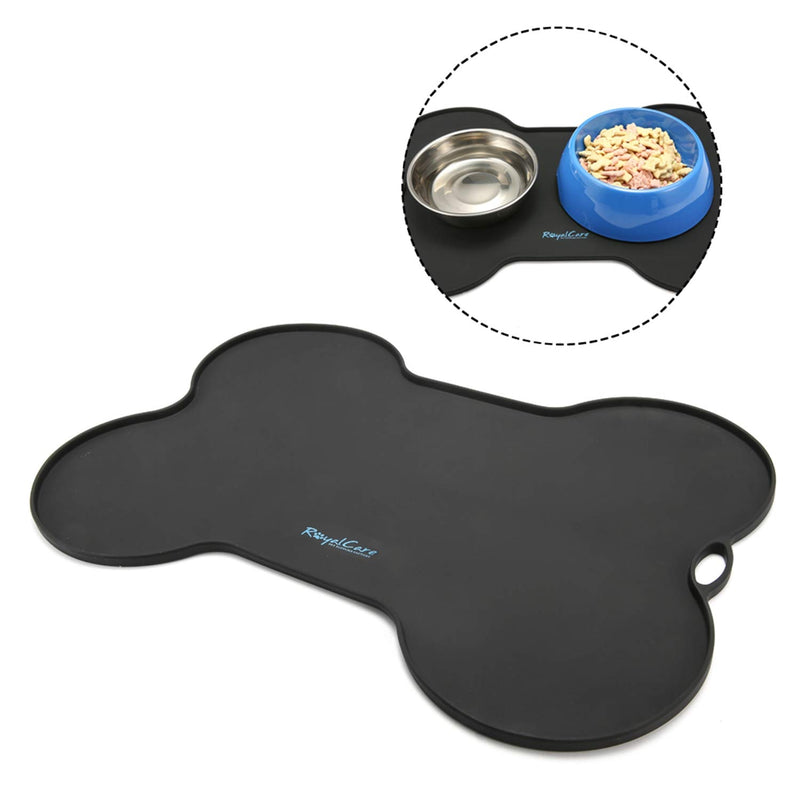 Royalcare Pet Food Mat, Feeding Mat for Dogs and Cats Premium FDA Grade Silicone Anti-slip & Waterproof Black - PawsPlanet Australia