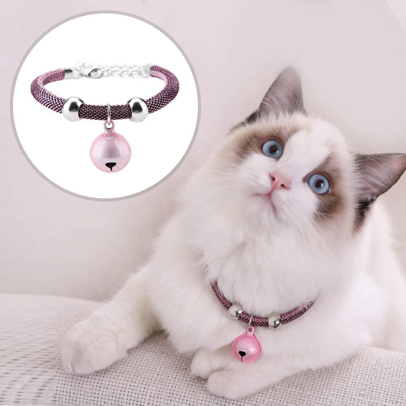 Cat Collar with Bell, Nylon Safe Collars for Cats Kitty Collars Pet Collar Breakaway Cat Collar(pink) - PawsPlanet Australia