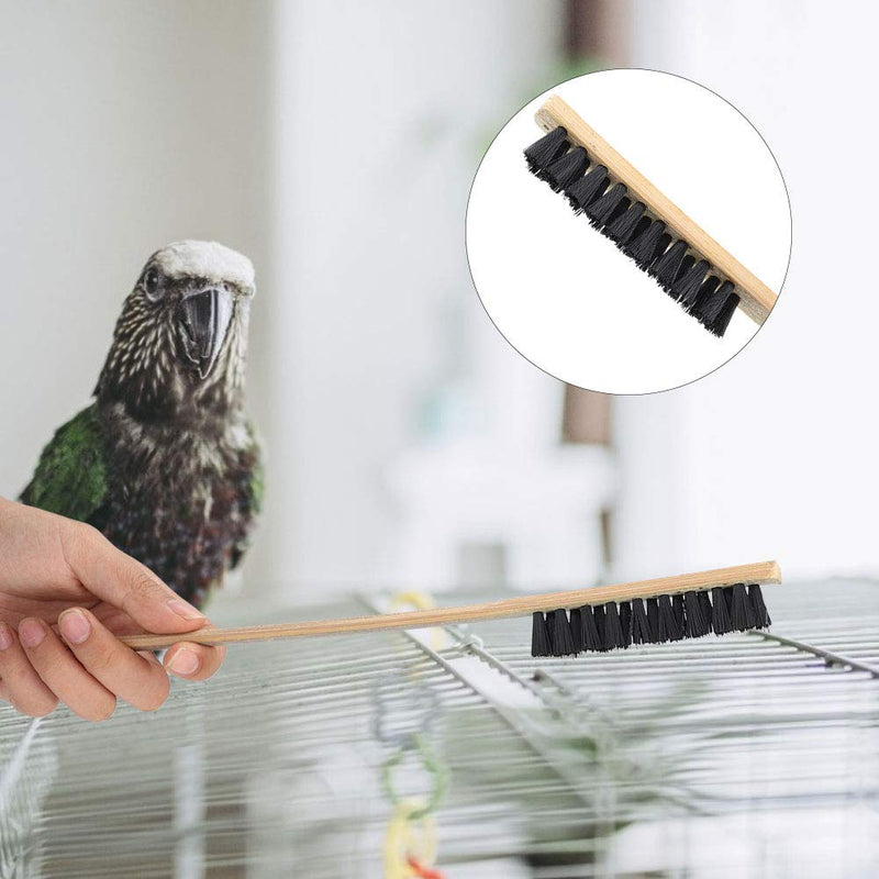 Pssopp 3Pcs Bird Cage Cleaning Brush Wooden Long Handle Pet Cage Cleaning Brush Pet Cage Cleaning Tool for Small Medium Birdcage - PawsPlanet Australia