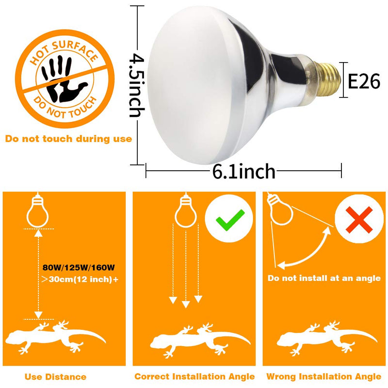 LUCKY HERP UVA+UVB Mercury Vapor Bulb High Intensity Self-Ballasted Heat Basking Lamp/Bulb/Light for Reptile and Amphibian 160W - PawsPlanet Australia