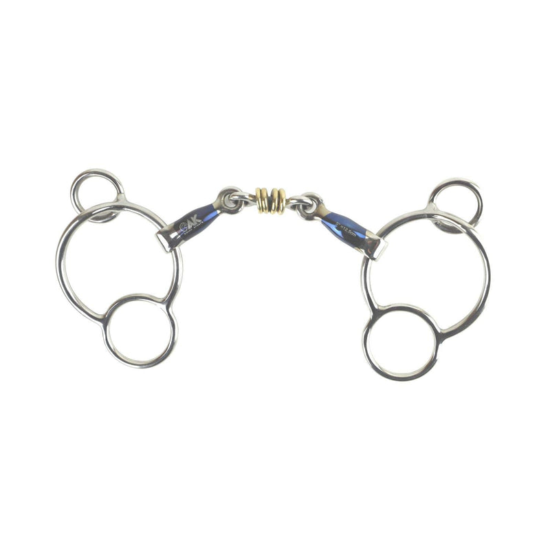 AK Universal Loose Ring Lozenge with Sweat Iron Mouthpiece AKRS-2624 (5.75", Blue-Silver) 5.75" - PawsPlanet Australia