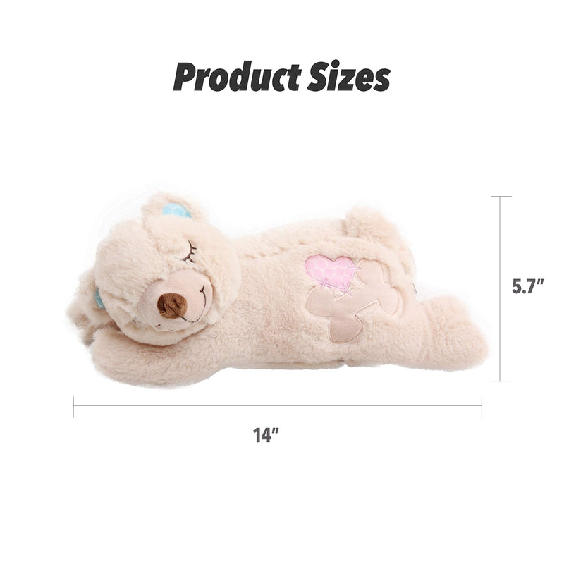 PetPrime Dog Plush Toy Snuggle Heartbeat Puppy Plush Bear Toy with Warmer Bag Pet Soft Anxiety Puppy Relief Toy for Puppy Dogs Heart Beat Stuffed Animal Puppy Sleeping Buddy Anxiety Dog Toy - PawsPlanet Australia