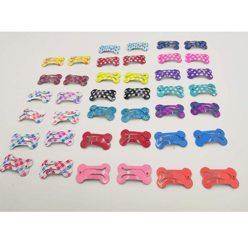 DeaLott 22PCS Pet Hair Clips 1'' Mini Bone Clips for Puppy Cats Dogs Hair Accessories - PawsPlanet Australia