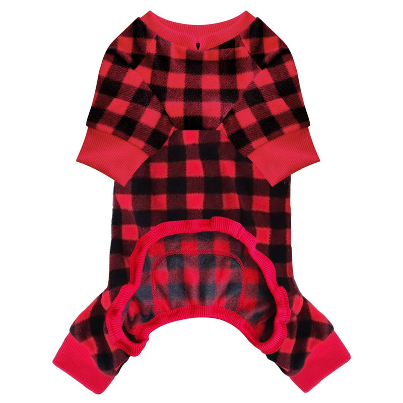 kyeese Dogs Pajamas Plaid for Small Dog Red Buffalo Check Dog Pajama Onesie X-Small - PawsPlanet Australia