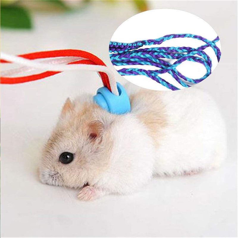 Sheens Hamster Harness, Adjustable Squirrel Harness Leash Small Animal Outdoor Walking Training Lead Rope for Pet Dwarf Hamster Gerbil Rat Mouse(Blue + purple) Blue + purple - PawsPlanet Australia