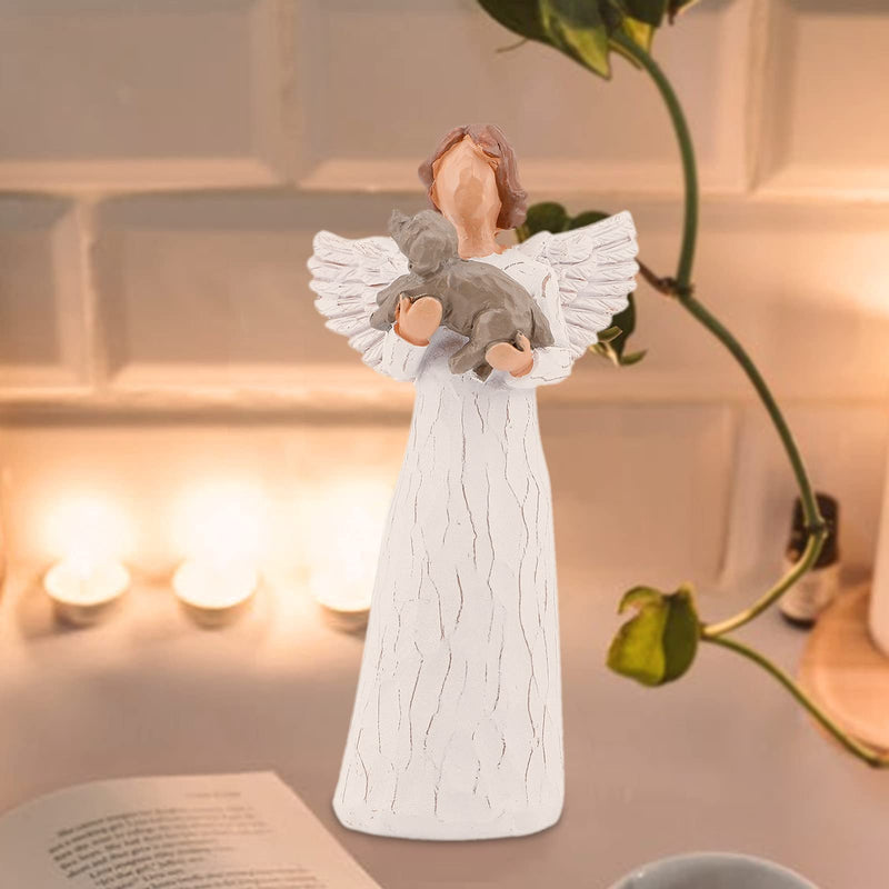 ACTLATI Angel Figurine of Friendship, Dog Memorials, Pet Loss Gifts, Passed Away Dog Gifts, Remembrance Gifts for Grieving Pet Owners, Hand Carved Praying Angel Sculpture - PawsPlanet Australia