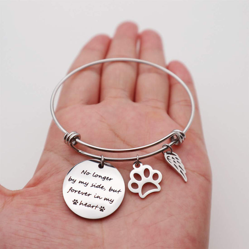 [Australia] - NIANXIN Pet Memorial Bracelet No Longer by My Side But Forever in My Heart with Angle Wing Loss of Pet Sympathy Gift for Pet Owner Pet bracelet 