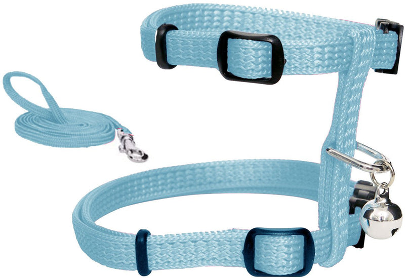 [Australia] - Catit Nylon Adjustable Cat Harness and Leash Set, Large, Blue 