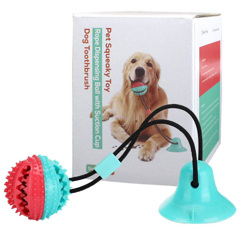 Dog Chew Toys, Dog Toys for Aggressive Chewers，Dog Rope Toy with Suction Cup, Multifunctional Interactive Dog Tug of War Toy, Dog Puzzle Treat Food Dispensing Ball Toys for Small Medium Dogs (A) A - PawsPlanet Australia