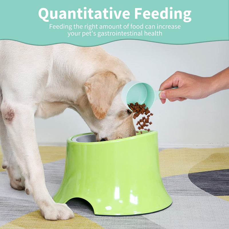 SUPER DESIGN Sturdy Melamine Food Scoop for Dogs Cats Birds, Measuring Cup, Long Comfortable Handle 0.5 Cup Light Green - PawsPlanet Australia