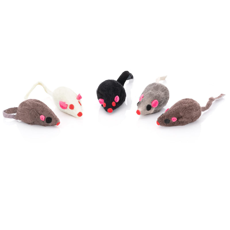 ELANOX Set of 10 Play Mice Play Mouse 10 Pieces with Bell I No Plastic Parts on the Outside (Eyes, Nose) Soaked in Catnip Cat Toys for All Cat Breeds (10 Pieces Mix) - PawsPlanet Australia
