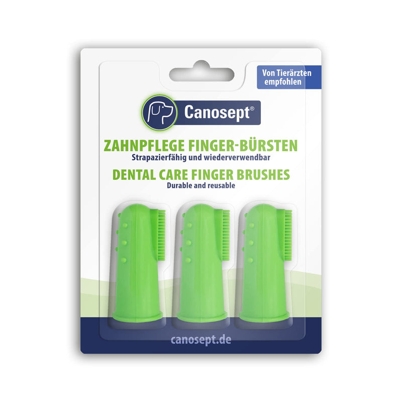 Canosept Finger Cots Dog Dental Care Pack of 3 - Dental Care Dog - Tartar Remover Dog - Dog Toothbrush - For Cleaning & Dog Dental Care - Bad Breath Dog - Optimal Dog Dental Care Finger Cots Pack of 3 - PawsPlanet Australia