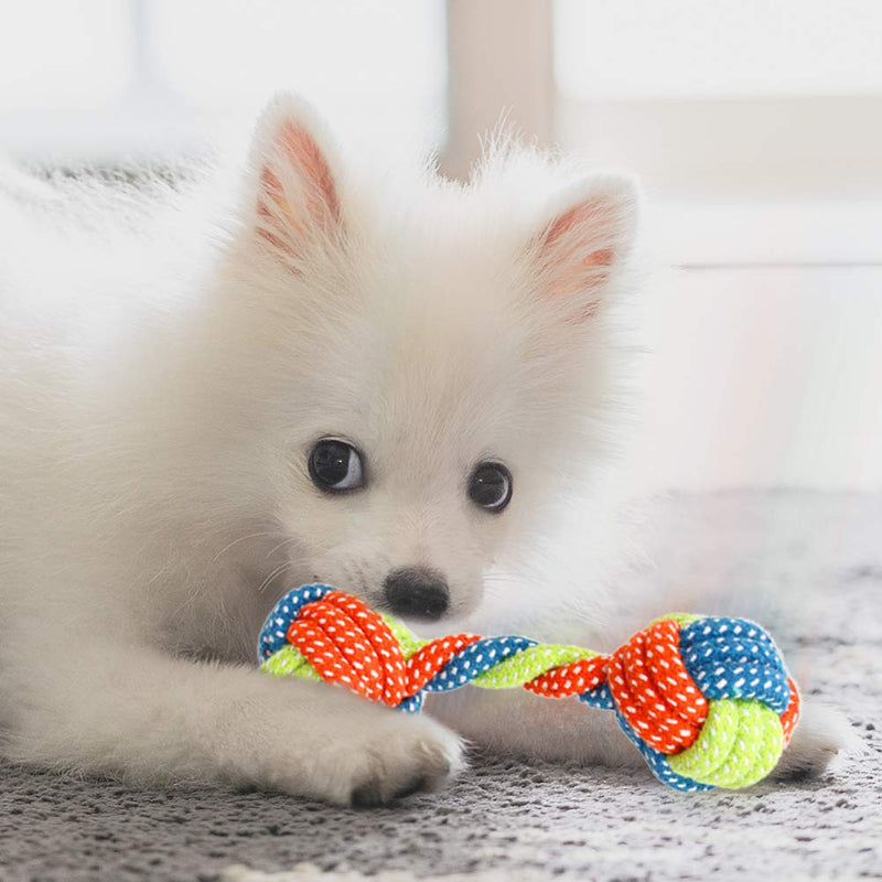 EONAZE Small Dog Toys, Puppy Chew Toys, 7 Packs Puppy Rope Toy for Small Dog and Puppy, 100% Natural Cotton, Dog Rope toys Chewing Bone Dog Teething Training for Small Dogs L12-7PCS - PawsPlanet Australia