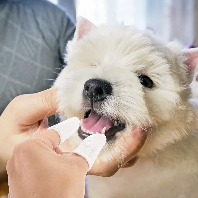 Molain Pack of 6 Dog Toothbrushes - 360º Nylon Pet Tooth Finger Brush for Dogs Cat Toothbrushes - Full Surround Bristles Dog Toothbrush for Easy Cleaning of Tongue and Teeth (White) - PawsPlanet Australia