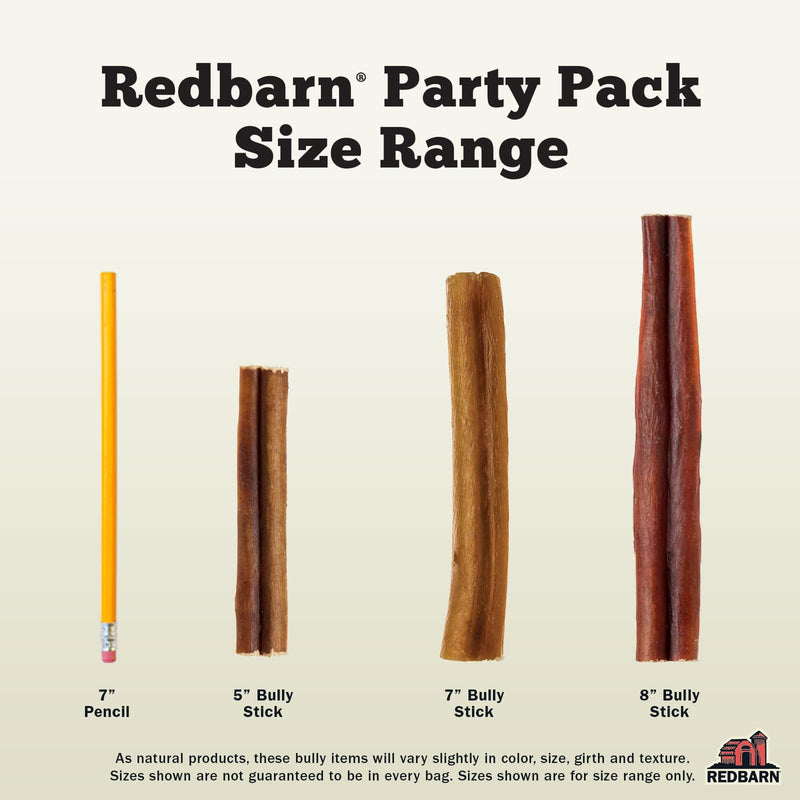 Redbarn Bully Sticks for Dogs - All Natural, Healthy Single Ingredient & Long-Lasting Dog Chew & Dog Treat - Beef Rawhide Alternative - 5-8'' Variety Pack - Bully Sticks for Small Dogs and Large Dogs - PawsPlanet Australia