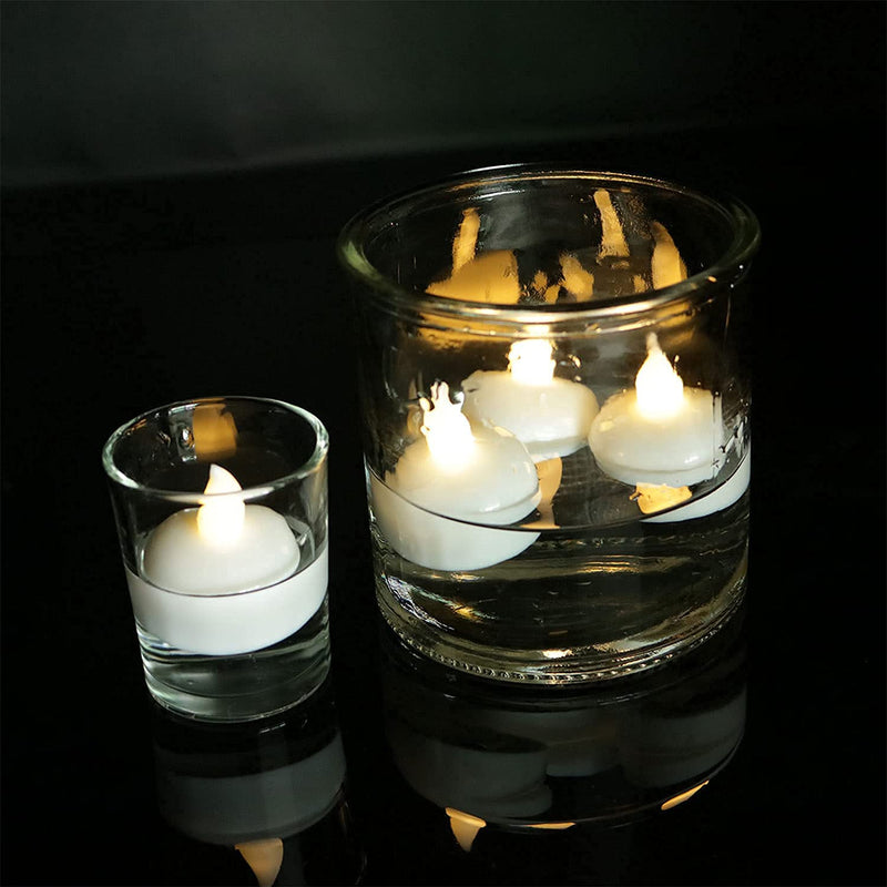 SingTok 24 PCS Floating Votive Tealights, Waterproof Flameless Floating LED Candles, Warm White Battery Operated Flickering LED Tea Lights Candles for Centerpiece, Wedding, Xmas, Bath, Pool, SPA Decor - PawsPlanet Australia