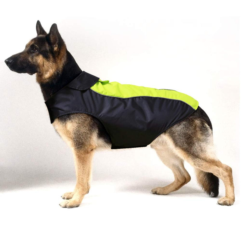 HiGuard Dog Raincoat Lightweight Waterproof Large Pet Dog Rain Jacket with Strip Reflective & Leash Hole Winter Dog Vest Warm Rain Coats Safety for Dogs and Puppies L Green - PawsPlanet Australia