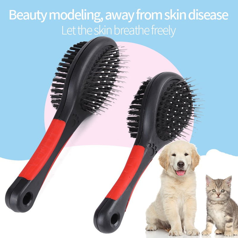 ViaGasaFamido Pet Brush, 2 Sided Pet Grooming Brush Cat Brush Dog Grooming Massage Comb Pet Grooming Tools for Dogs Cats Cleaning Loose Fur Dirt(M) M - PawsPlanet Australia