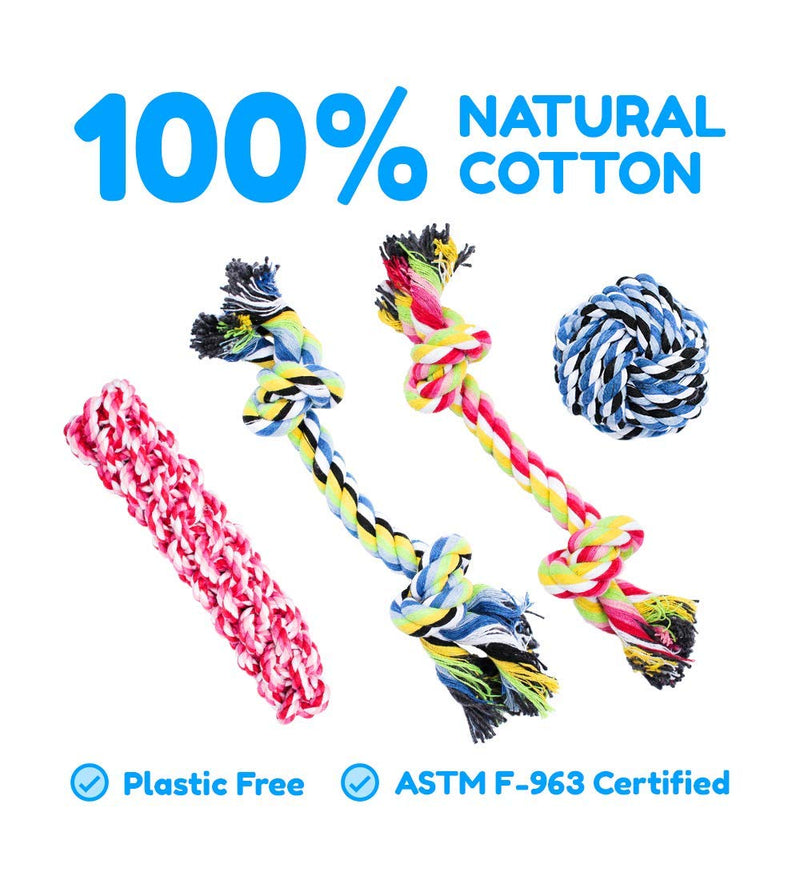 Pacific Pups Products - Dog Rope Toys for Aggressive CHEWERS - Set of 11 Nearly Indestructible Dog Toys - Bonus Giraffe Rope Toy - Benefits NONPROFIT Dog Rescue - PawsPlanet Australia