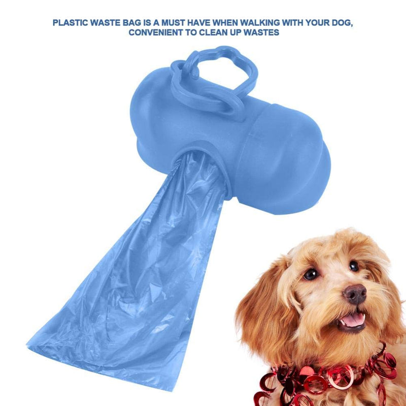 [Australia] - Fdit 20 Rolls Pet Dog Plastic Clean Trash Waste Bags with Bone Shape Bag Dispenser Holder(Blue) Blue 