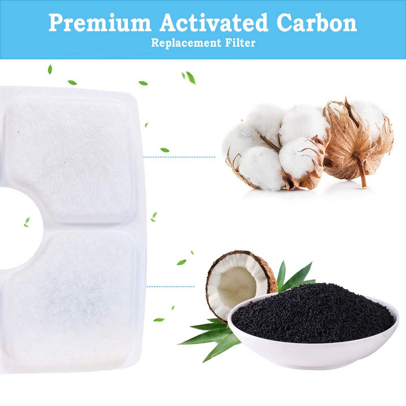 [Australia] - Pet Fountain Filters, 8 Packs Cat Fountain Replacement Filter, Carbon Replacement Filter for 84oz/2.5L Automatic Pet Fountain Cat Water Fountain Dog Water Dispenser 