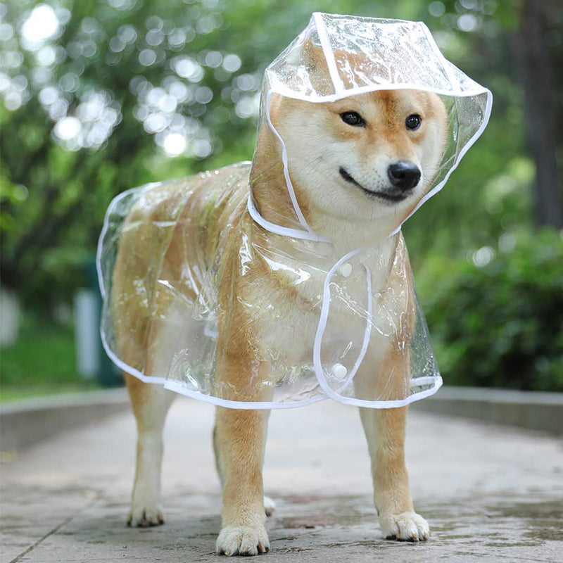 LUCKSTAR Pet Raincoat - Waterproof Dog Puppy Coat Dog Poodle Pet Transparent Raincoat Rainwear Clothes Dress X-Large White - PawsPlanet Australia