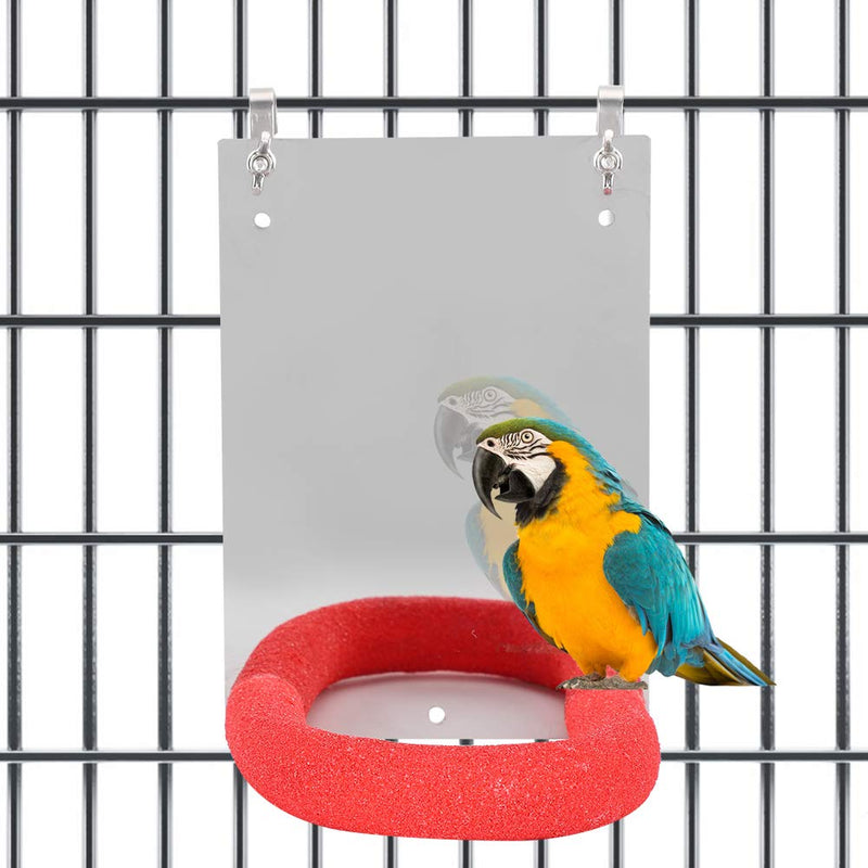 Bird Mirror Perch Toys Parrot Mirror Hanging Bird Cage Stand for Parrot Budgies Parakeet Cockatiel Conure - PawsPlanet Australia