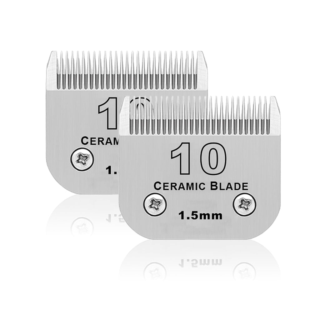 BESTBOMG 2 pieces replacement blades for grooming from Heiniger/Moser Max45/Andis/Oster A5, size 10# 1/16 inch (1.5 mm) cutting length 10S-2 - PawsPlanet Australia