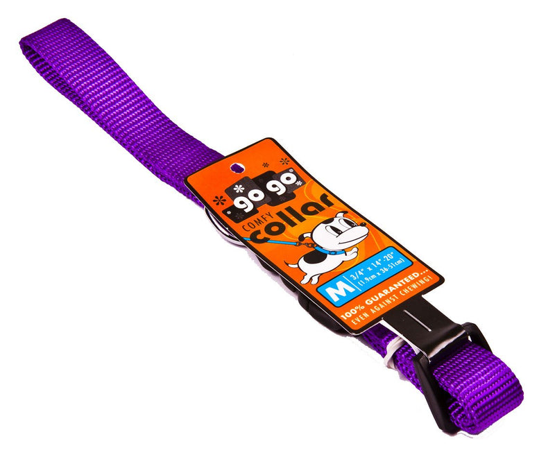 [Australia] - GoGo Pet Products GoGo Comfy Nylon 3/4-Inch X 14” inch – 20” inch Adjustable Pet Collar, Medium Purple 