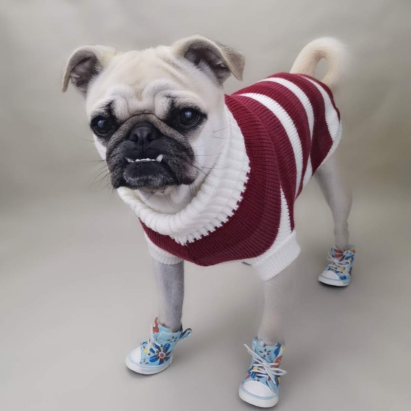 [Australia] - Dog Sweaters for Extra Small Medium Dogs Winter Clothes Boy Girl Clothing Stretchy Sweater Extra Tiny XSmall Teacup Cat Supplies Apparel & Accessories XXS-Length 7.8〃 1.8-2.7 lb 