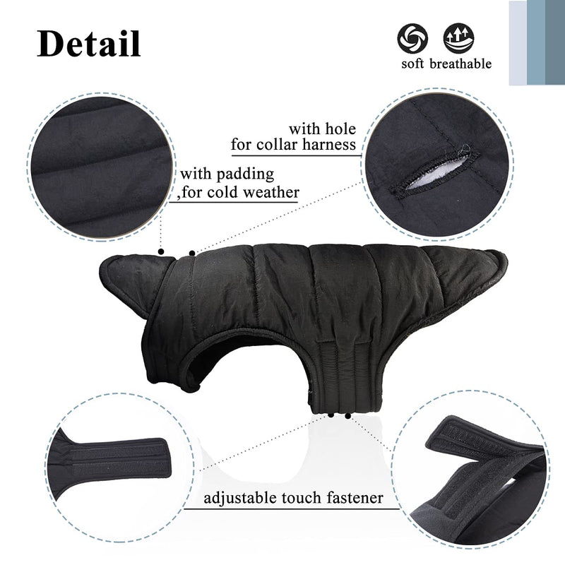 Modonery Reversible Winter Dog Coats and Dog Cold Jacket Clothes Apparel for Windproof Warm - Small Black Cotton Vest for Puppy - PawsPlanet Australia